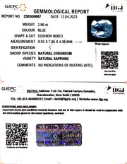 2.96/CT Natural Blue Sapphire with Govt Lab Certificate-BLUSA9S